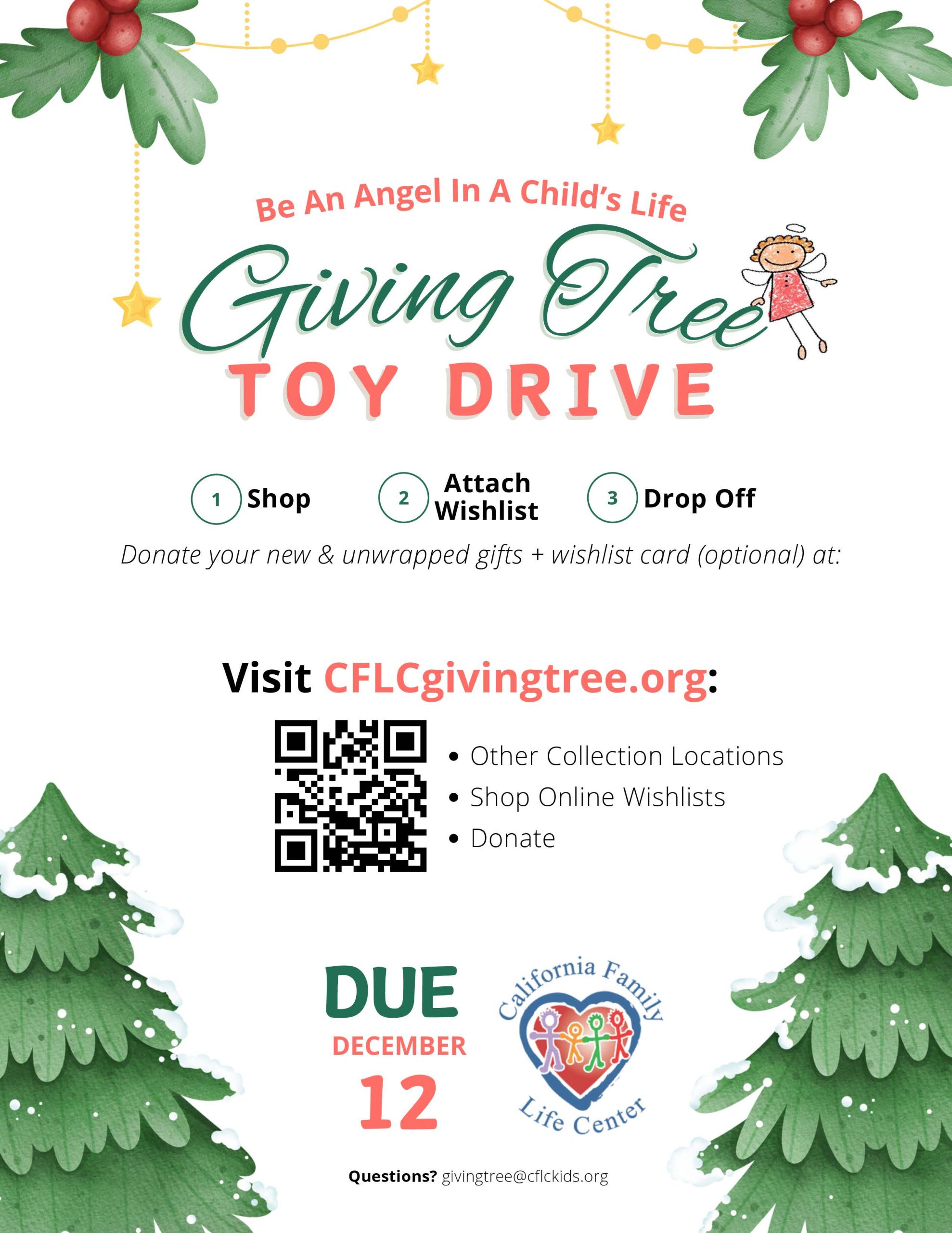 Boxes are here for our annual Toy Drive for California Family Life Center. Let's show the love of our Windermere family to our community this Holiday season.
There are several ways to donate. We will have the kids wishlists just check with your OA or bring any unwrapped toy there are suggestions on the flyer and website.
